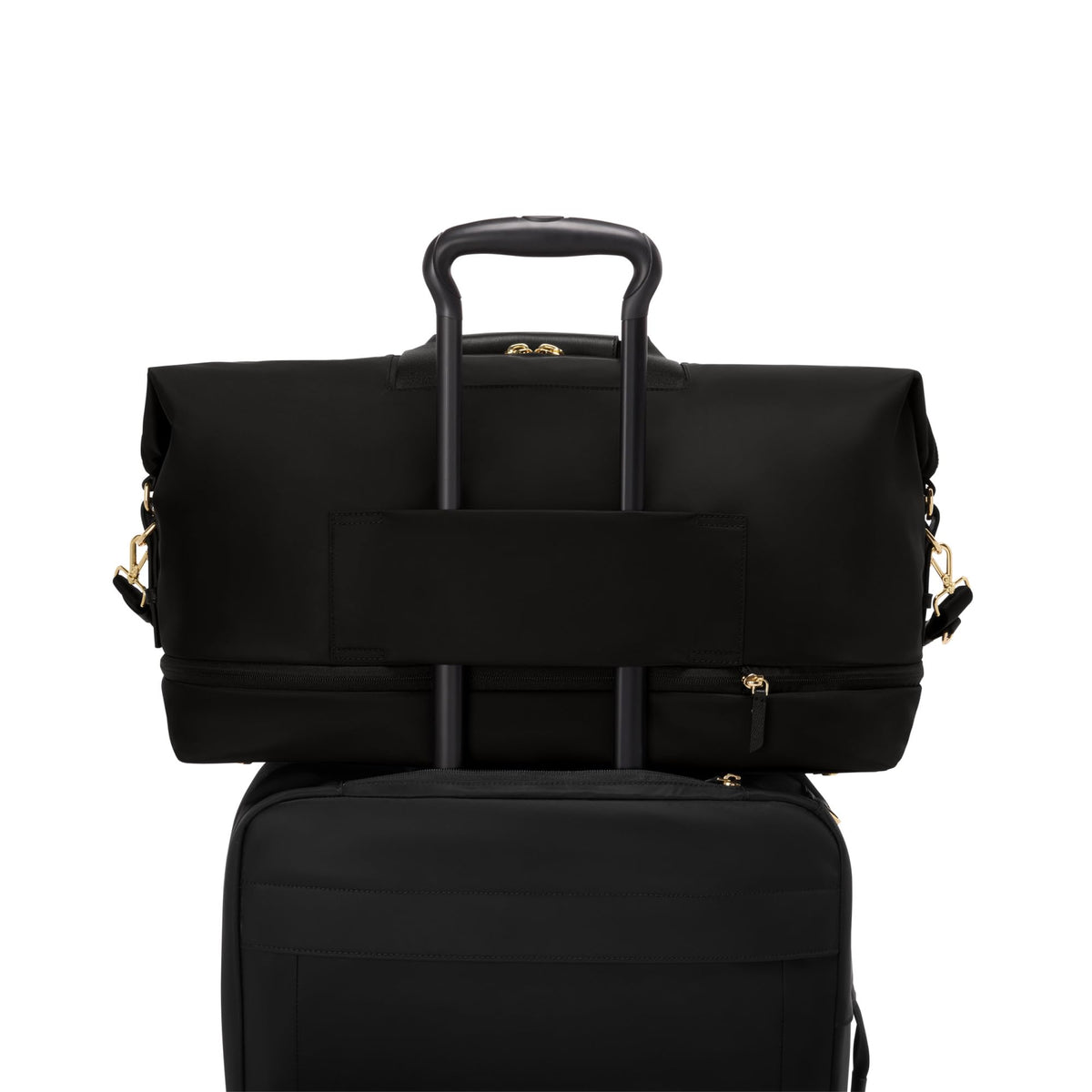 Tumi Unisex Rhys Expandable Duffel, Black/Gold, One Size
