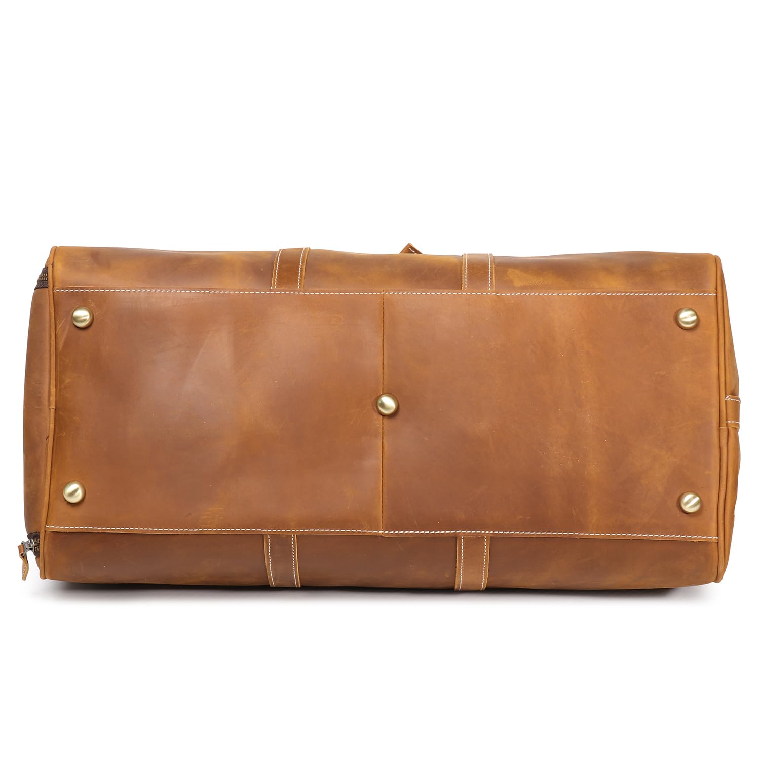 Luokir Mens Leather Weekend Bag Classic Leather Travel Duffel Bags YKK Zipper with Shoes Compartment Sports Vintage Travel Luggage Overnight Duffle Bags (Vintage Brown, 22 Inch)