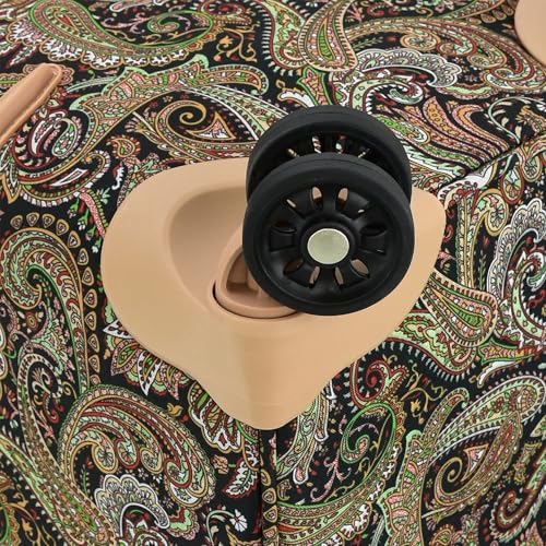London Fog Mayfair 29 Inch Expandable Spinner Softside Suitcase, Black Sand Paisley
