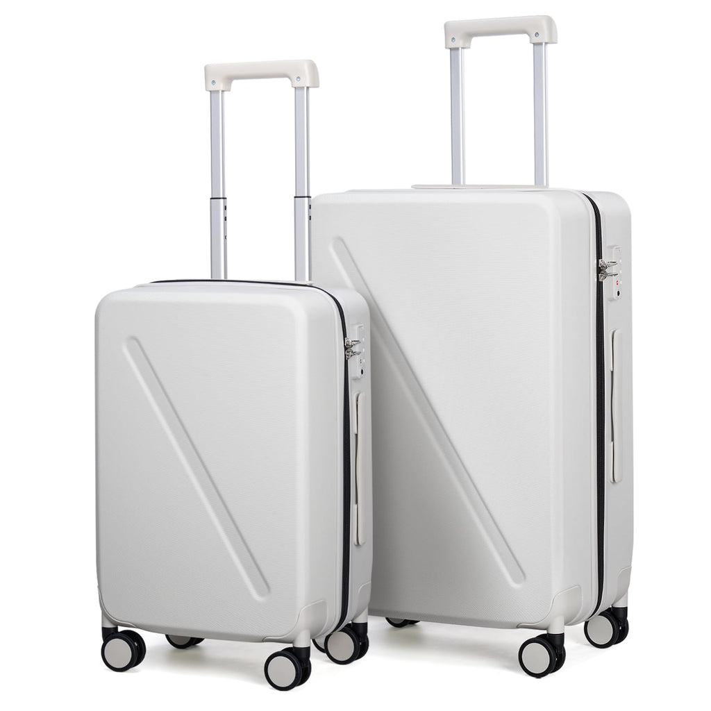 MILADA 2 Piece Luggage Sets, Hard Case Luggage set TSA Approved, Suitcase With Wheels Set 20 Inch Carry On Bag Luggage 28 Inch For Long Trip, Smoke White