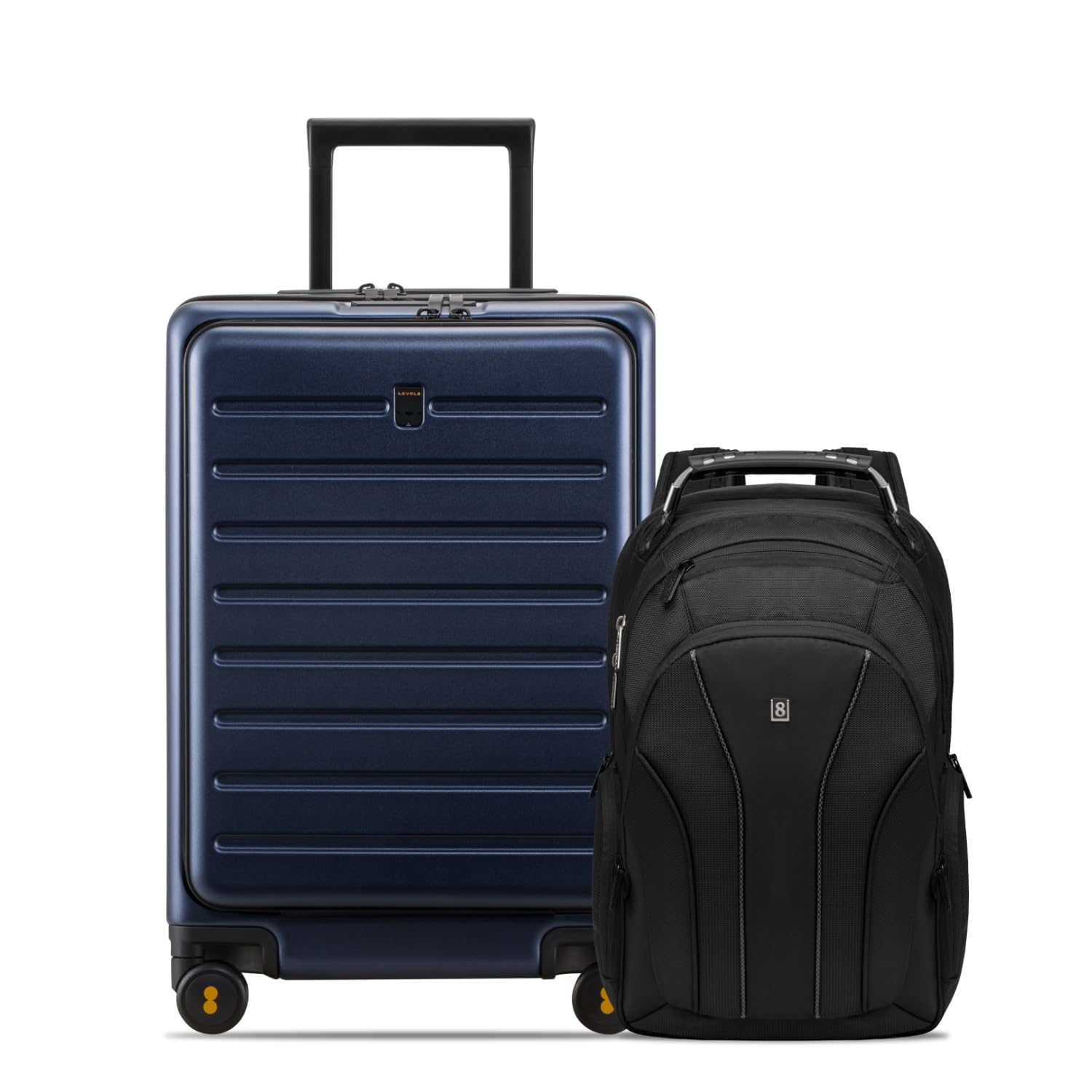 LEVEL8 Road Runner Carry On Luggage 20" Inch with Laptop Backpack-Blue