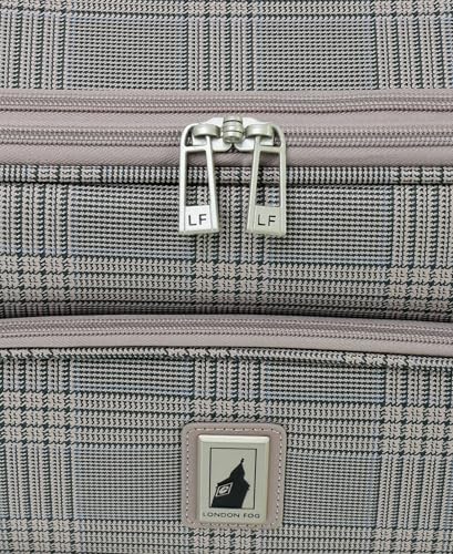 London Fog Brentwood IV 20" Expandable Spinner Carry-On Softside Suitcase, Rose Charcoal