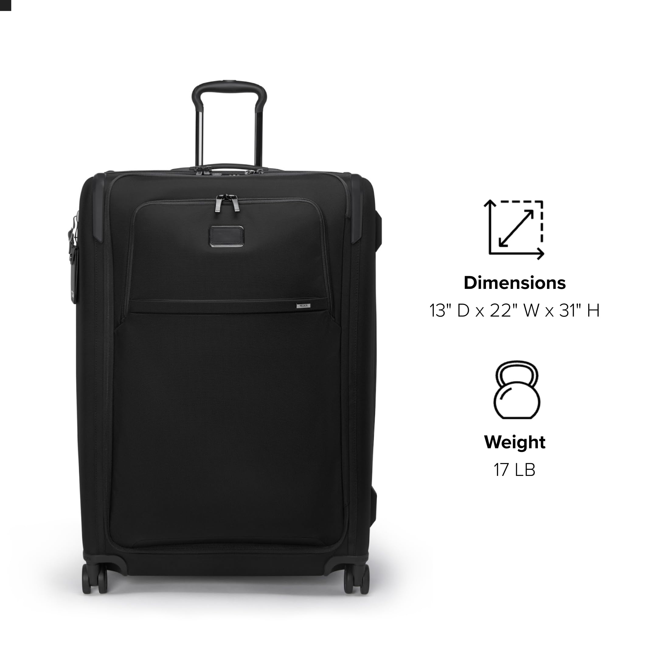 TUMI - Alpha X-Large Dual Access Expandable 4-Wheeled Checked Luggage - Zipper Expansion - Durable Ballistic Nylon - Extra Large Capacity Suitcase with TSA Lock - Navy