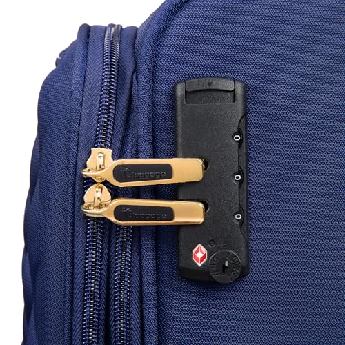 It Luggage Glimmering 22" Softside Carry-On 8 Wheel Expandable Spinner, Ocean Cavern