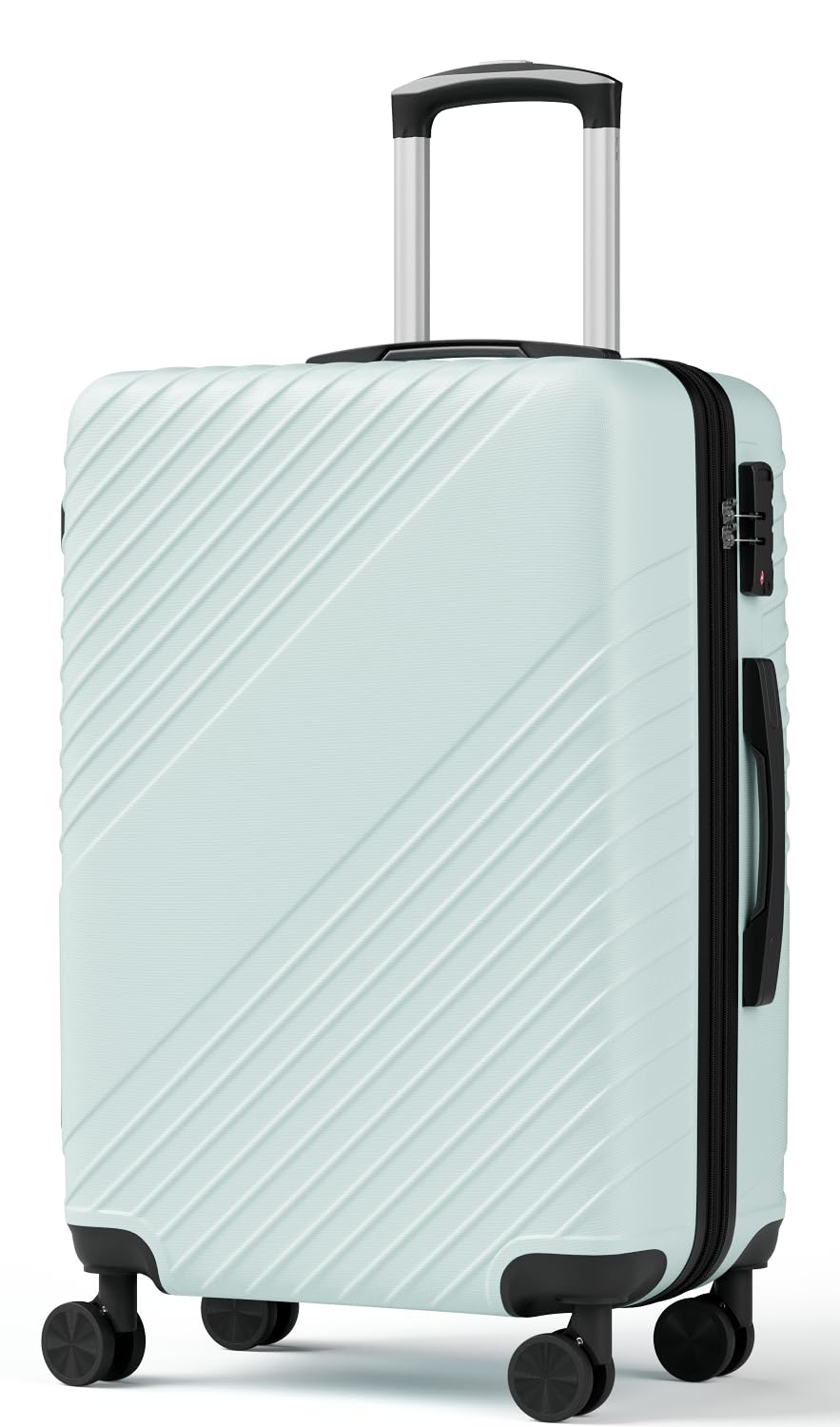 24 Inch Checked Luggage, ABS Hardside Suitcase with Spinner Wheels, Lightweight Medium Luggage with TSA Lock for Women and Men, Expandable Travel Suitcase for Business, Road Trips & Family Vacations