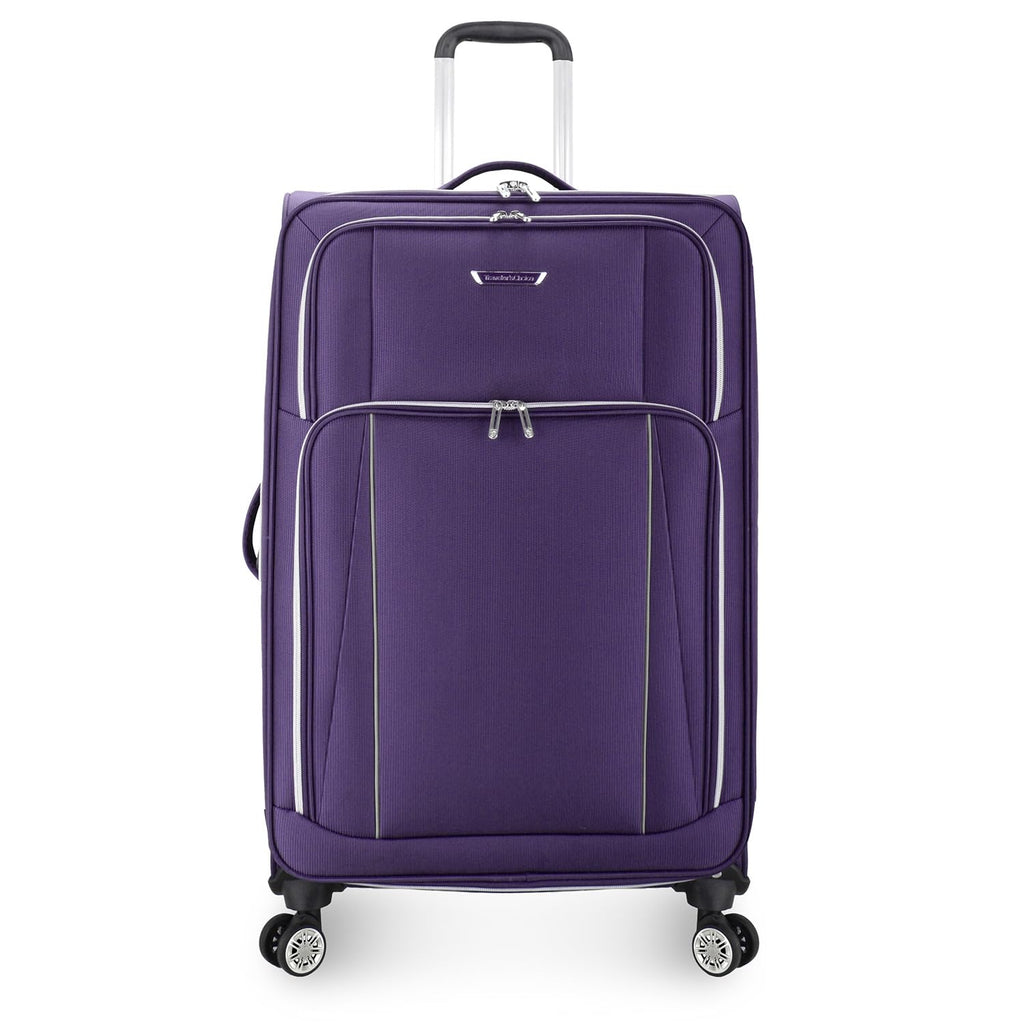 Traveler's Choice Lares Softside Expandable Luggage with Spinner Wheels, Purple, Checked 30-Inch