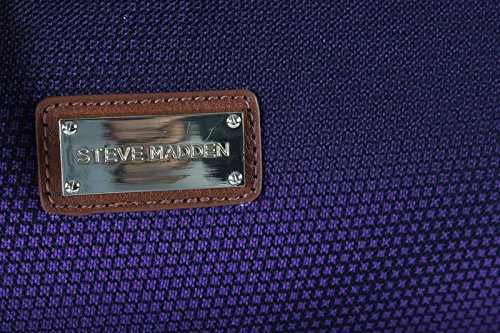 Steve Madden Designer-Gepckkollektion Leichter Softside-Koffer fr Damen und Herren strapazierfhige 50,8 cm groe Tragetasche mit 4 rollenden Spinner-Rdern, Shadow Purple, 20in, Carry on Bag With
