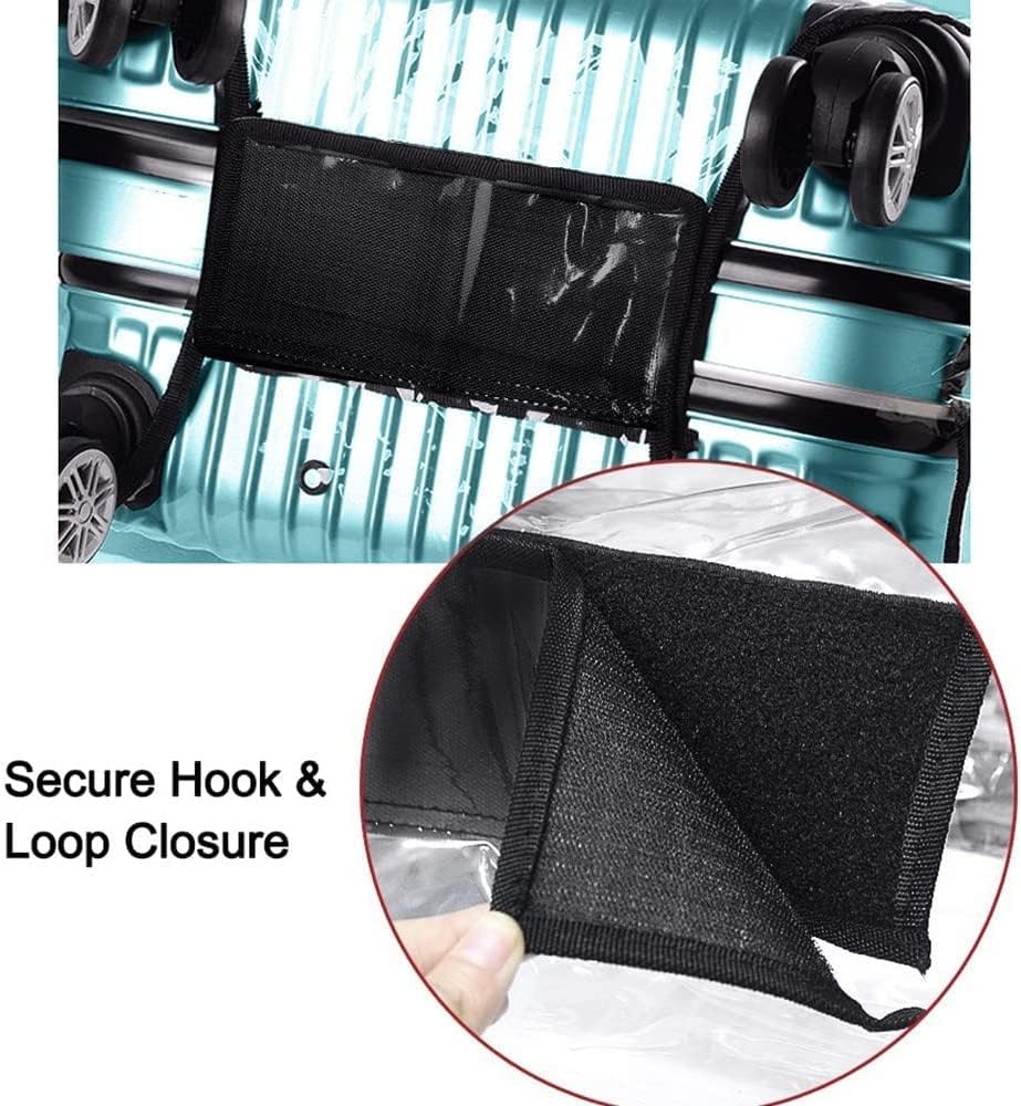 GigabitBest Suitcase Covers for Luggage – TSA Approved Clear PVC Luggage Protector Cover, Thick Transparent Waterproof Sleeve with Large Hook and Loop Closure, Fits 24" Wheeled Suitcases