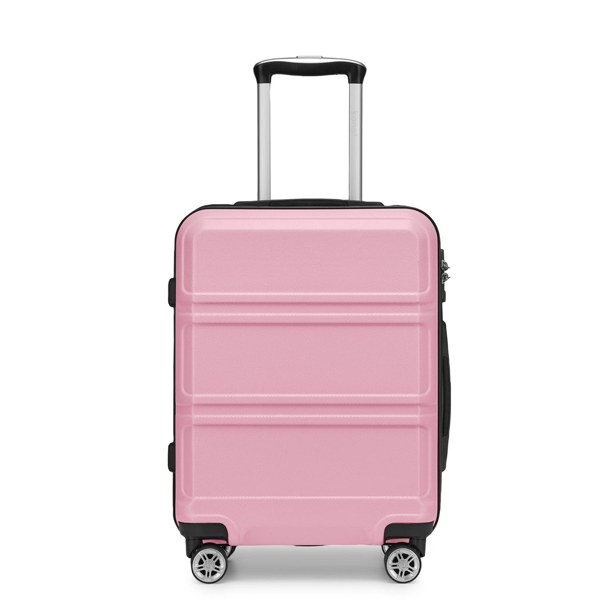 Kono 20" Carry on Luggage with Spinner Wheel TSA Lock, Lightweight PC+ABS Hardside Luggage Durable Small Carry on Suitcase Pink