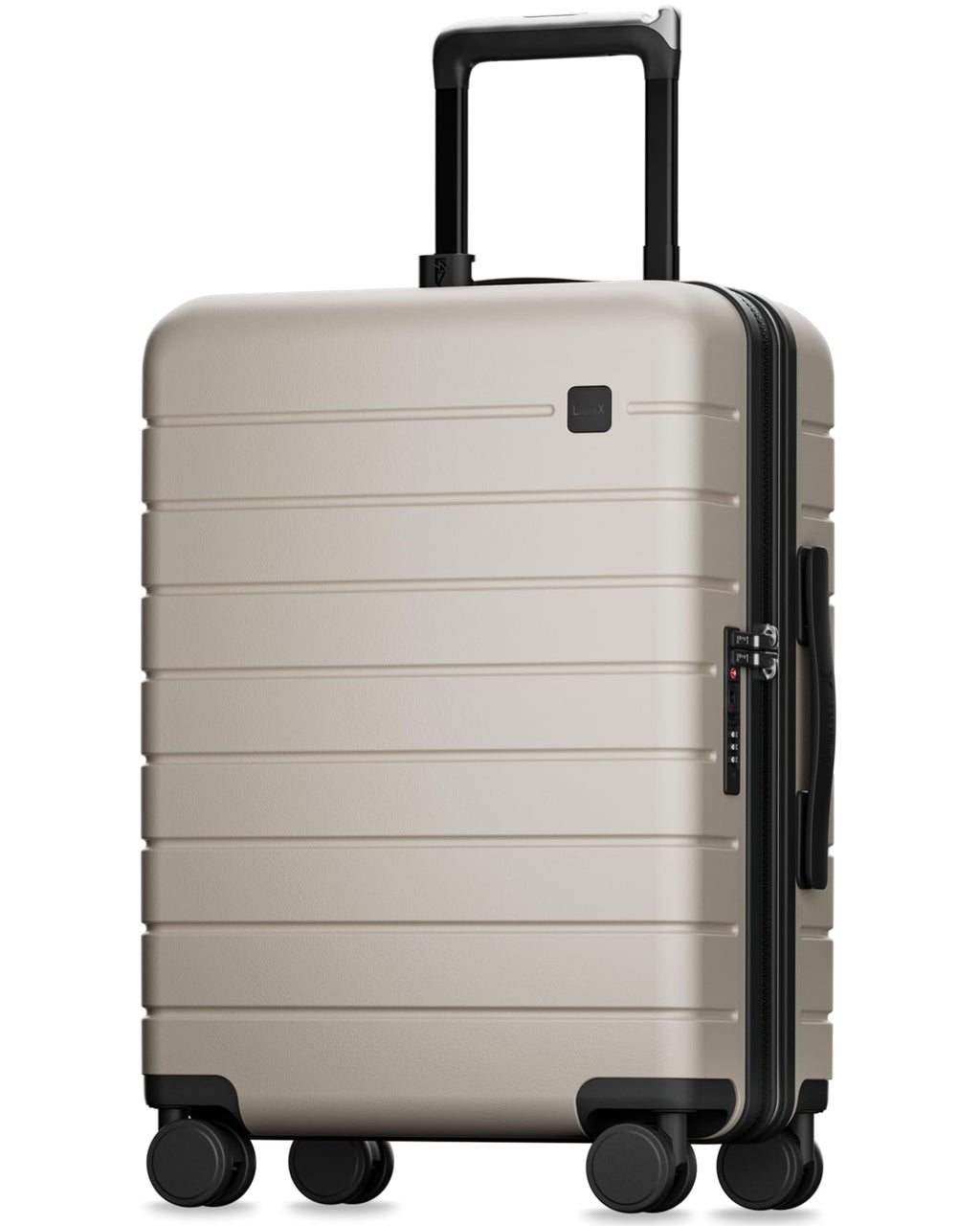 LUGGEX Carry On Luggage 22x14x9 Airline Approved,HUP3 Accelerate Access with DiHook, Handy Pouch, 20 inch Expandable Hard Shell Suitcases with Spinner Wheels (EX-Enhance,Sand Dune,20 Inch,37L-41L)