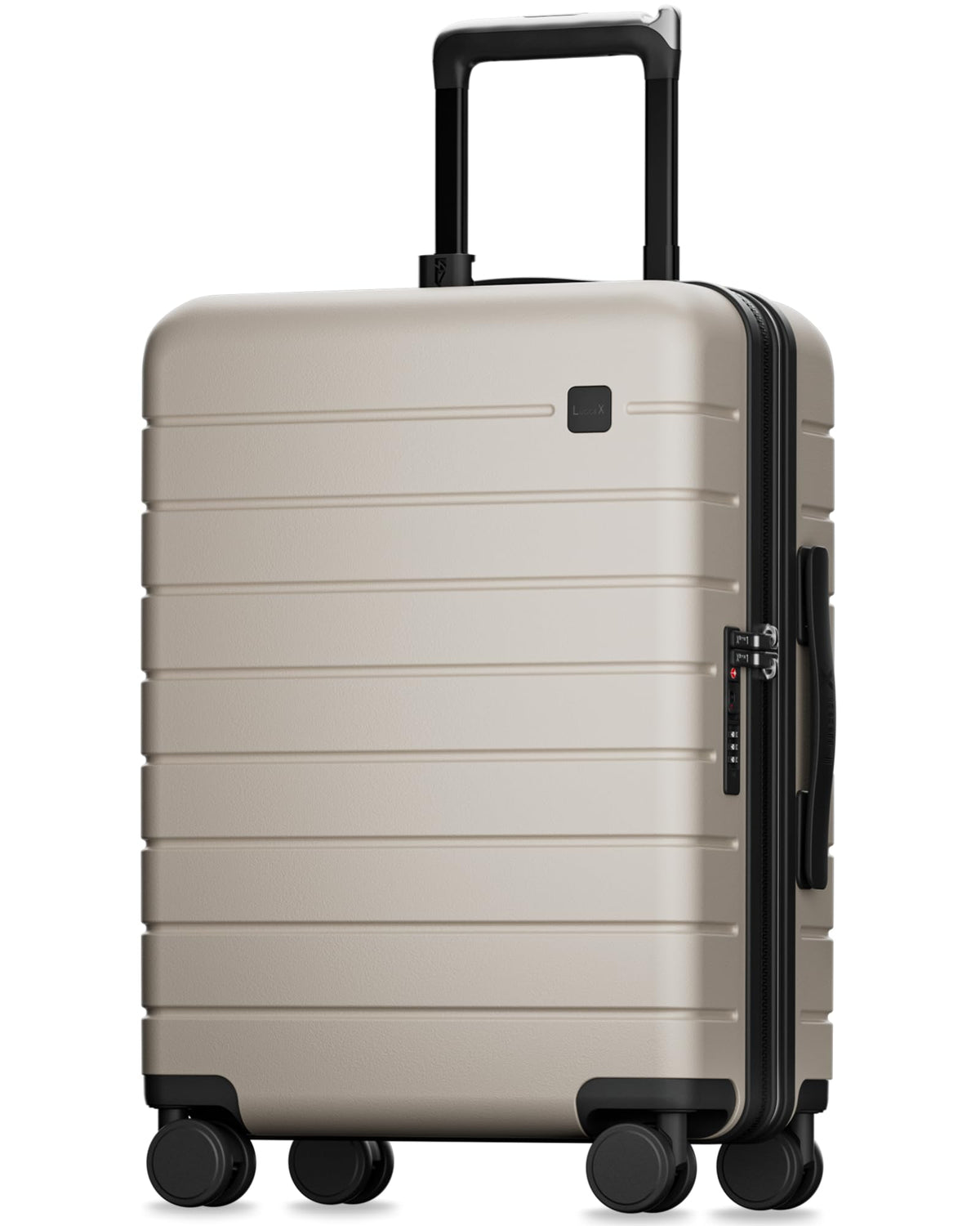 LUGGEX Carry On Luggage 22x14x9 Airline Approved,HUP3 Accelerate Access with DiHook, Handy Pouch, 20 inch Expandable Hard Shell Suitcases with Spinner Wheels (EX-Enhance,Sand Dune,20 Inch,37L-41L)