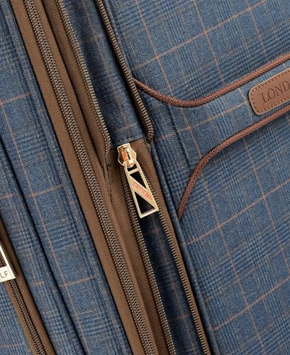 London Fog Brentwood IV 20" Expandable Softside Spinner Carry-On Suitcase, Midnight Blue