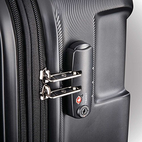 Samsonite Centric Hardside Expandable Luggage with Spinner Wheels, Black, Checked-Large 28-Inch