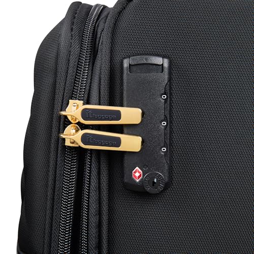 It Luggage Glimmering 22" Softside Carry-On 8 Wheel Expandable Spinner, Black