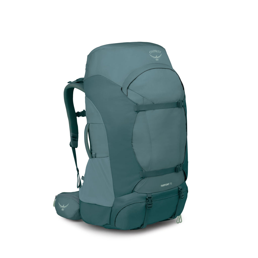 Osprey Farpoint Trek 70L Men's Travel Backpack - Hybrid Backpacking & Travel Bag with Internal Organization, Cascade Blue/Torrent Blue
