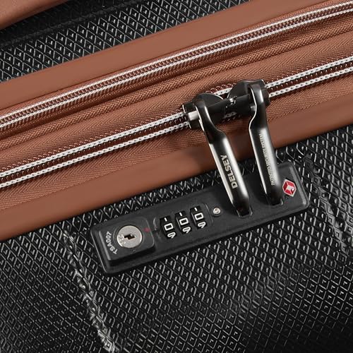 DELSEY PARIS Carrousel Hardside Expandable Luggage with Spinner Wheels, Black, Checked-Medium 24 Inch