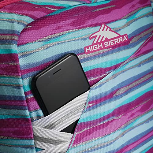 High Sierra Essential Backpack, Laptop Bookbag for Travel, Work, or School, Watercolor Stripes, One Size