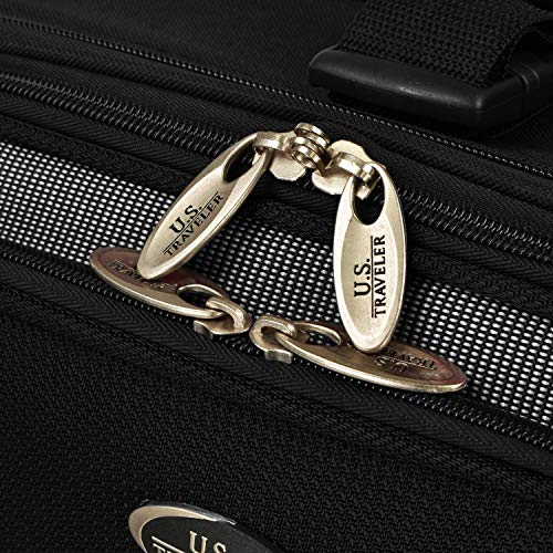 U.S. Traveler New Yorker Lightweight Expandable Rolling Luggage, Black, 4-Piece Set