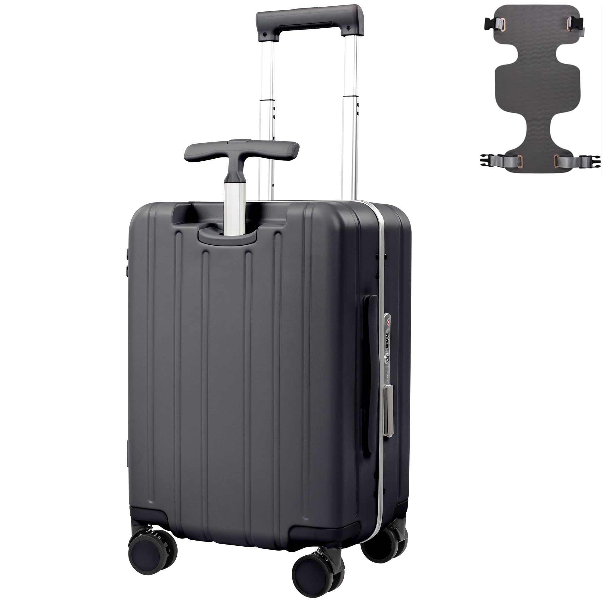 Lavoker 20" Ride-On Luggage with Child Seat, Hardside Carry-On Suitcase with 360° Silent Spinner Wheels, TSA Lock, & Dual Telescoping Handles for Kids & Adults & Busy Moms
