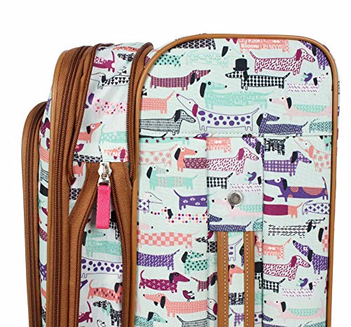Lily Bloom Luggage 24" Expandable Design Pattern Suitcase With Spinner Wheels For Woman (24in, Totally Paw Some)