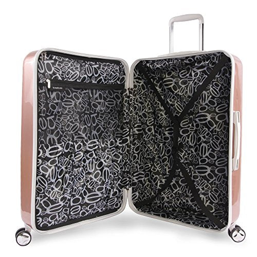 BEBE Lydia 2 Piece Set Suitcase With Spinner Wheels Luggage Set, Rose Gold