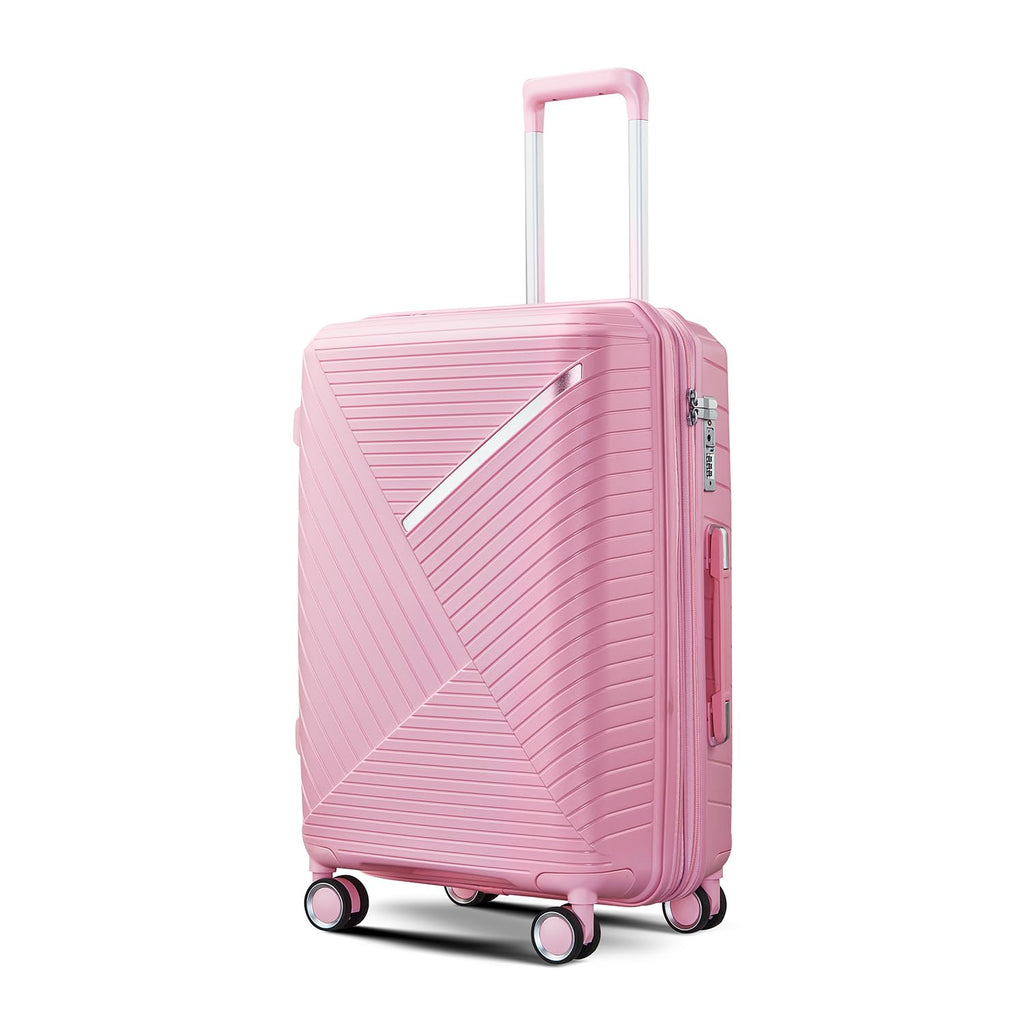 MWrouqfur Hard Shell Luggage Sets 4 Piece with 360 Spinner Wheels,Lightweight Suitcase Set with TSA Lock,Travel Luggage Set with Telescoping Handle,Light and Strong,Easy to Clean (Pink 2)
