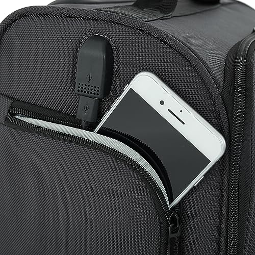 Wrangler 17" Underseat Spinner Carry-On Luggage, Charcoal