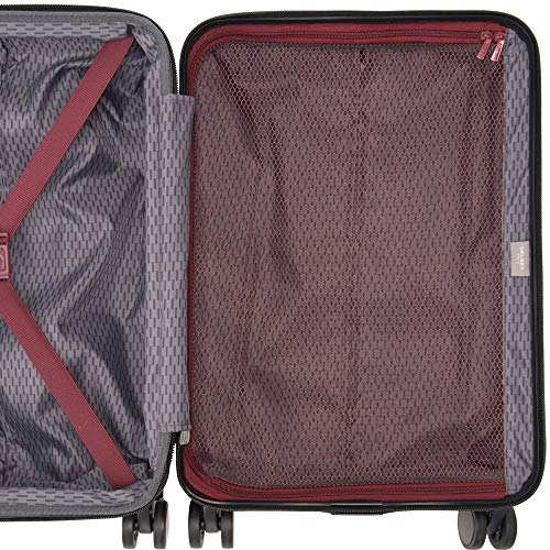 Delsey Paris Alexis Durable Hardside Luggage, Expandable Lightweight 4-Wheel Spinner, Easy Grip Telescoping Handle for Smooth Mobility, TSA-Lock Incorporated, Men and Women, Burgundy, Check-In 25-Inch