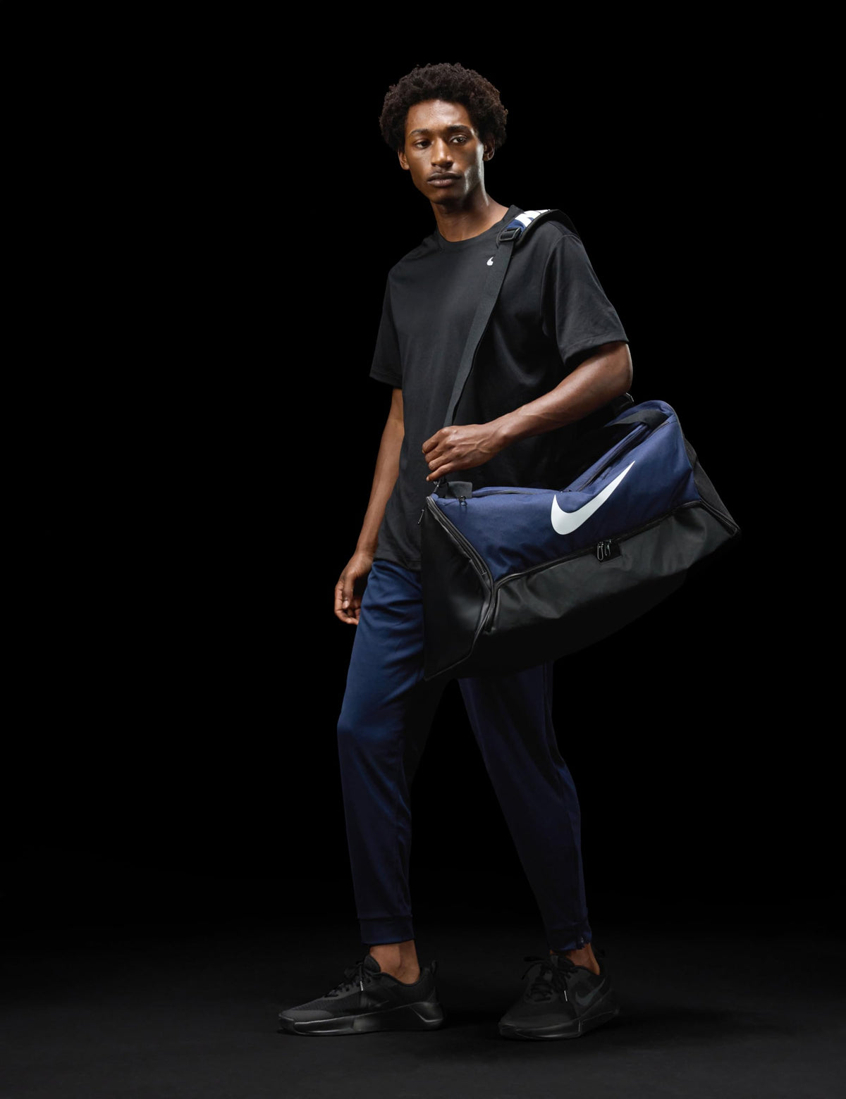 Nike Unisex Brasilia 9.5 Training Duffel Bag (Medium, 60L), Midnight Navy/Black/White, MISC