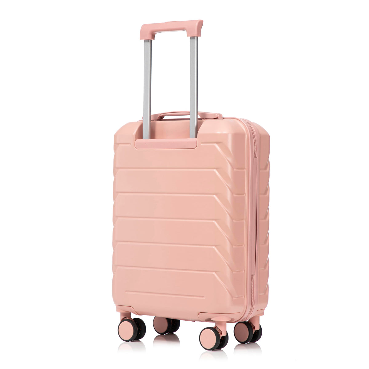 Zentrava 20 Inch Pink Hardshell Carry on Luggage with 14 Inch Cosmetic Case, 2 Pcs Lightweight Durable Spinner ABS Suitcase Set with TSA Lock for Travel, Business, Women, Girls