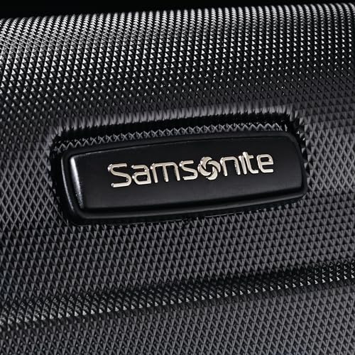 Samsonite Omni PC Hardside Expandable Luggage with Spinner Wheels, Black, Checked-Medium 24-Inch