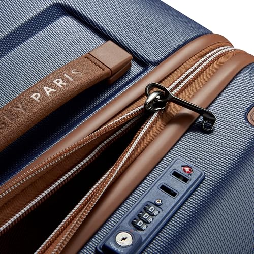DELSEY PARIS Chatelet Air 2.0 Checked Luggage Trunk 26 Inch, Hardside Polycarbonate Suitcase, Dual-Density Spinner Wheels, TSA Lock, Navy Blue
