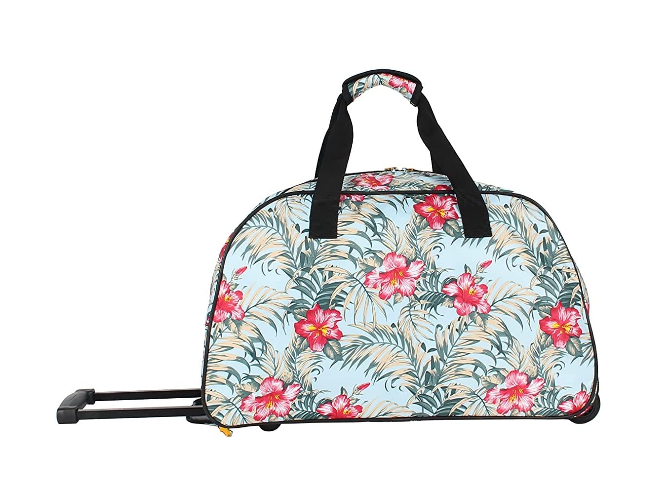 Lucas Designer Carry On Luggage Collection - Lightweight Pattern 22 Inch Duffel Bag- Weekender Overnight Business Travel Suitcase with 2- Rolling Wheels (OCEAN, 22in)