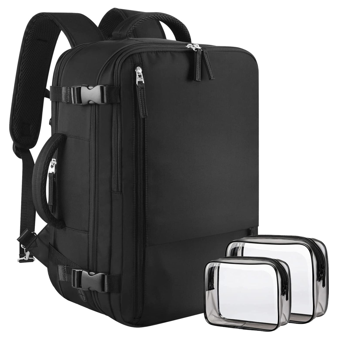 Sinaliy Large Travel Backpack for Women Men, Expandable 40L Carry On Backpack, 17 Inch Laptop Backpack College Bookbag, Waterproof Travel bag as Person Item Flight Approved
