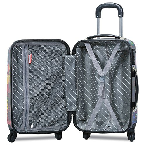 Dejuno Women's 3-Piece Lightweight Hardside Spinner Upright Luggage Set, Parisian Nights