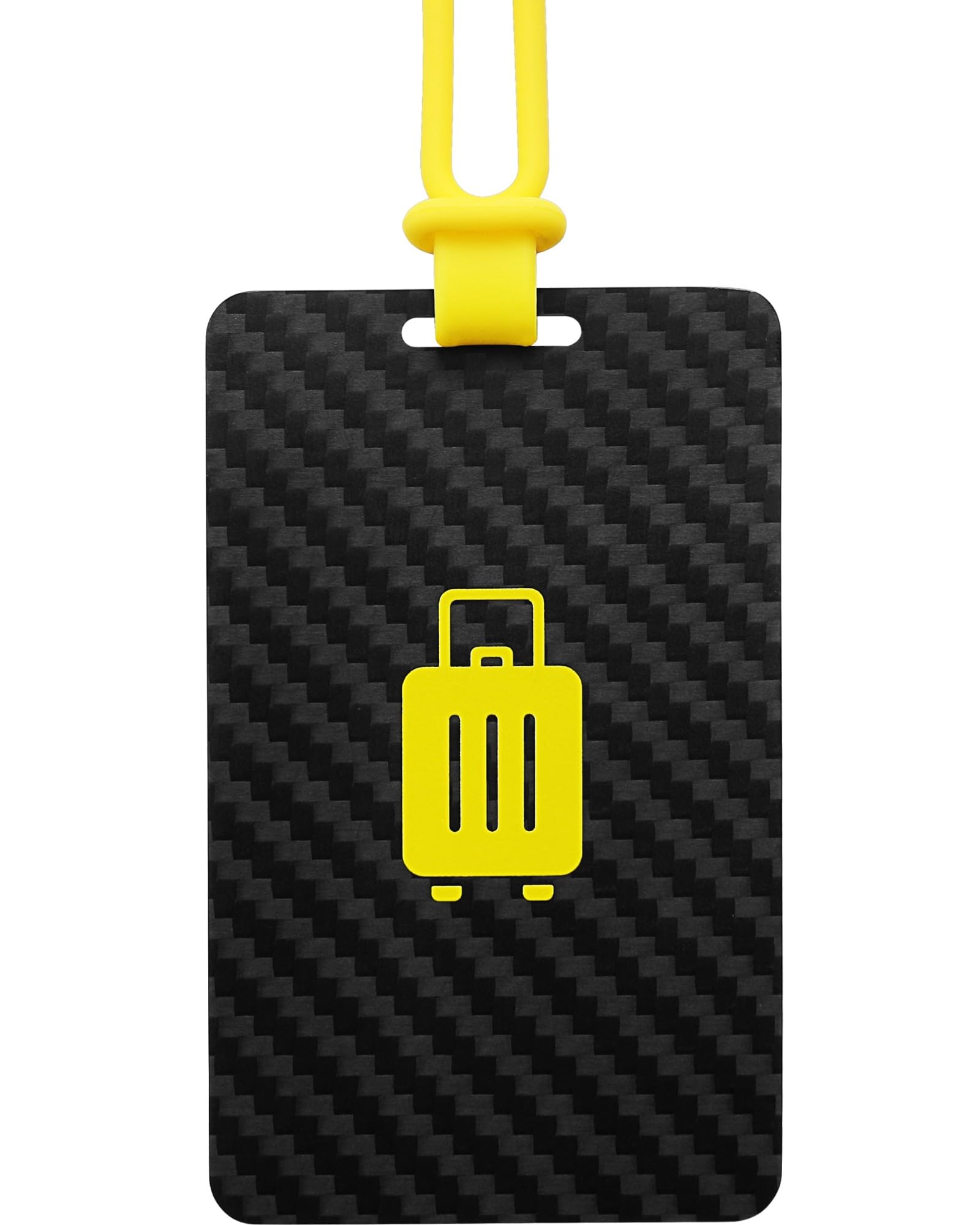 LUGGEX Luggage Tag for Suitcases - Carbon Fiber Accelerate Identification Bag Tag with Reusable Writing Panel - Waterproof & Durable, Travel Essentials（1 Pack）