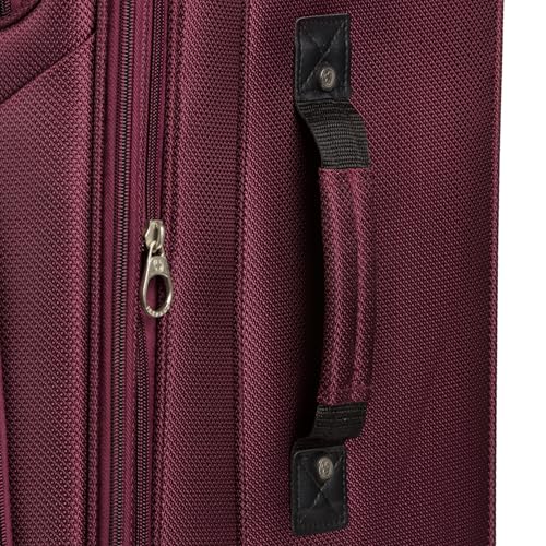 SWISSGEAR Sion Softside Expandable Spinner Luggage Durable Lightweight Travel Suitcase, Merlot, Checked-Medium 25-Inch