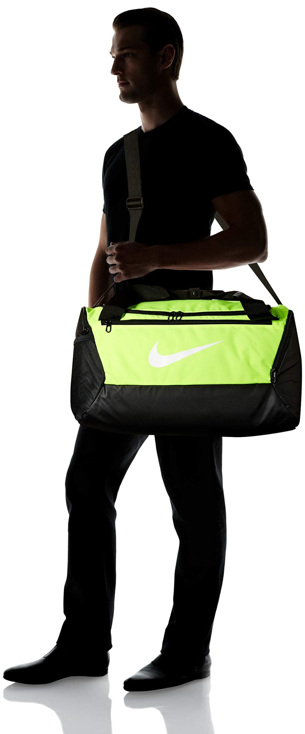 NIKE Brasilia Small Duffel - 9.0, Volt/Black/White, Misc