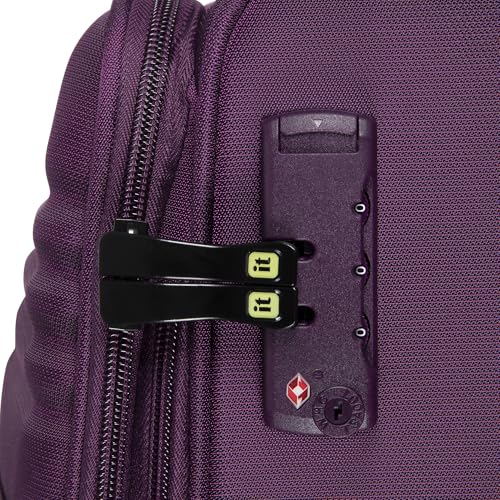 It Luggage Circulator 3 Piece Softside 8 Wheel Expandable Spinner Luggage Set, Italian Plum