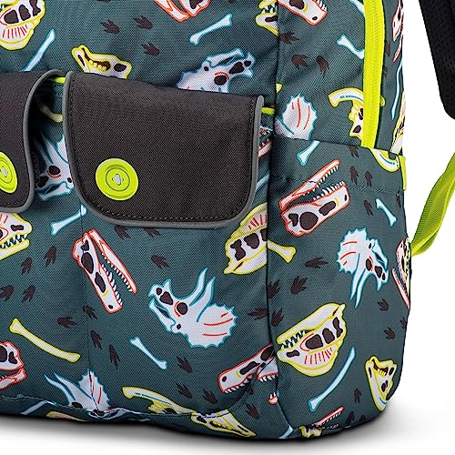 High Sierra Chiqui School Backpack with Tablet Sleeve + 2 Water Bottle Pockets, 18L, Dino Dig