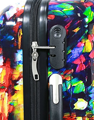 Dejuno Women's 3-Piece Lightweight Hardside Spinner Upright Luggage Set, Parisian Nights