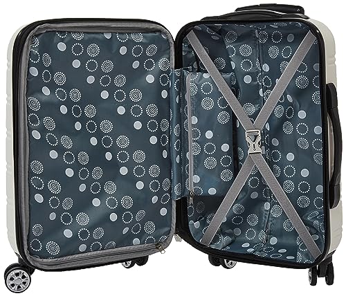 Rockland Melbourne Hardside Expandable Spinner Wheel Luggage, White, 2 Piece (20"/28")