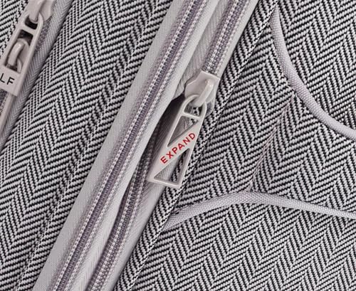 London Fog Kensington Lavender Black Herringbone 28" Expandable Spinner