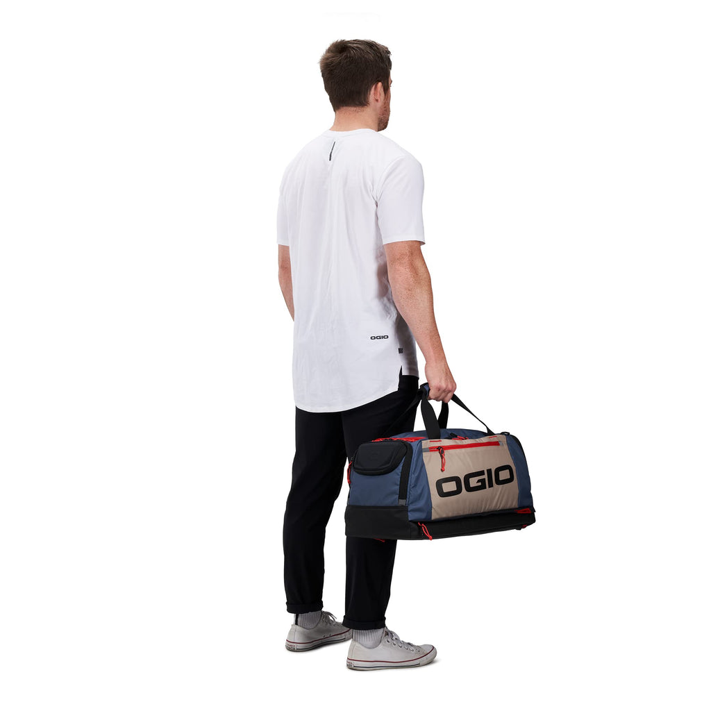 OGIO Fitness 35L Duffel Bag (Tan/Blue/Red)