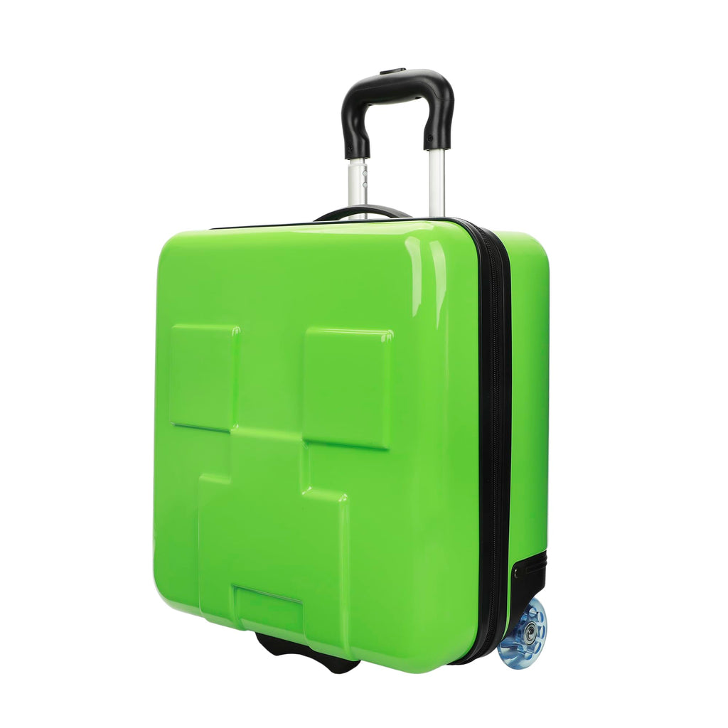 Bioworld Minecraft Creeper 15" Molded Hardside Carry-On Luggage for Toddler