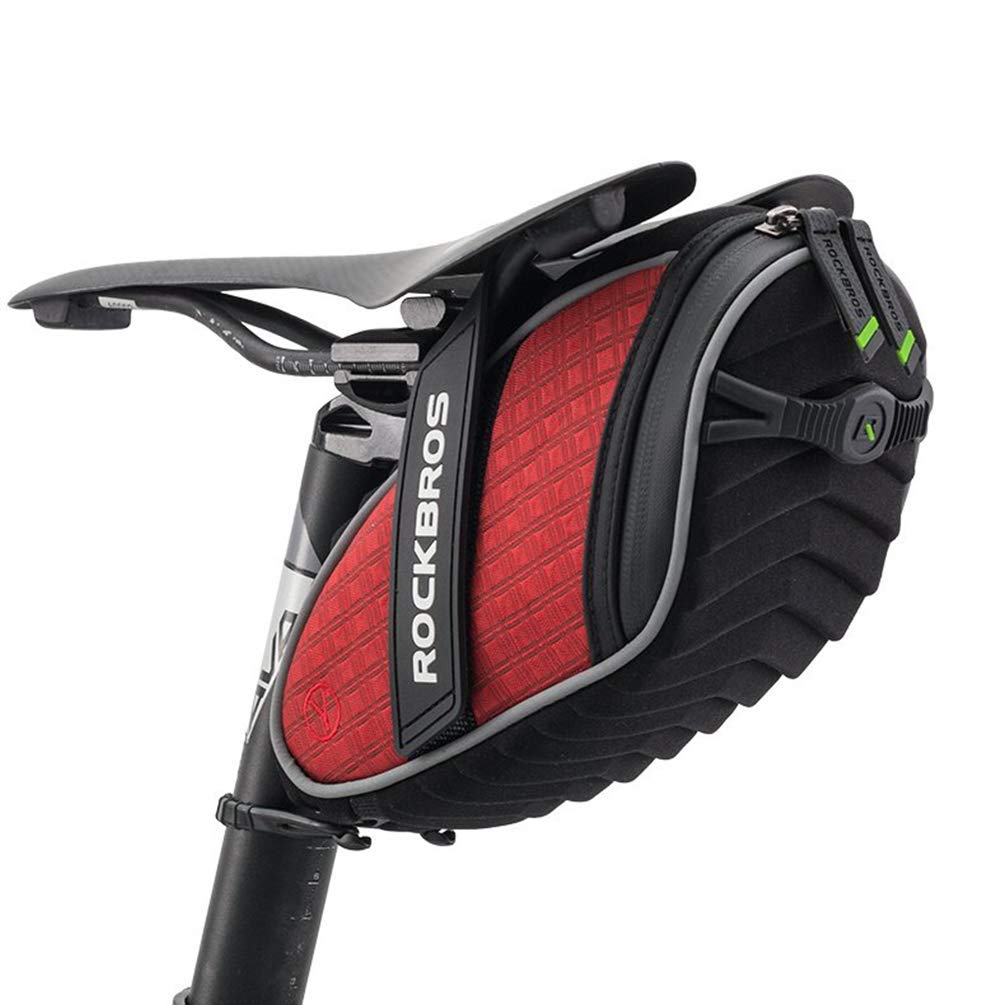 ROCKBROS Bike Saddle Bag Bicycle Seat Bag 3D Shell Saddle Bag Under Seat Cycling Seat Pack for Mountain Road Bike Bicycle Red