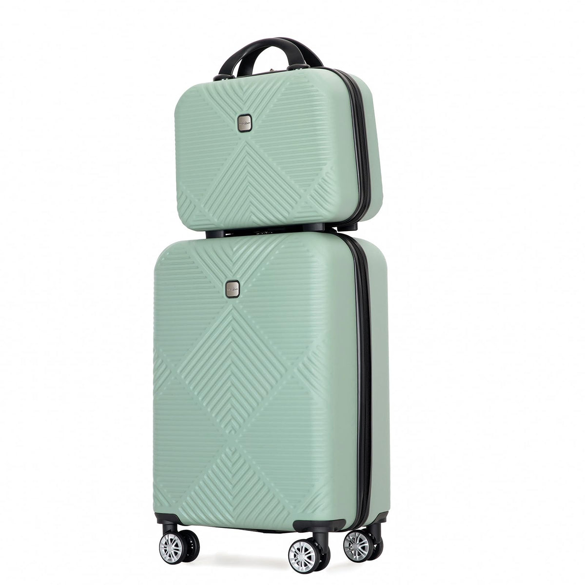 Tripcomp 2 Piece Carry on Luggage Set, Airline Approved 20 Inch Luggage with Cosmetic Case HardShell Suitcase with Spinner Wheels, Lightweight Durable Hardside Suitcases Set, Olive Green