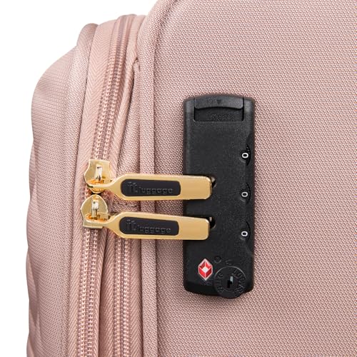 It Luggage Glimmering 32" Softside Checked 8 Wheel Expandable Spinner, Mink Gold