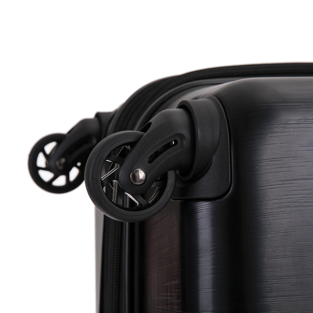 DUKAP RODEZ Hardside Luggage with Ergonomic Handles and TSA Lock | Spacious Traveling Suitcase, Travel Suitcase with Four Spinner Wheels and Studs | 24" Medium Luggage | Black