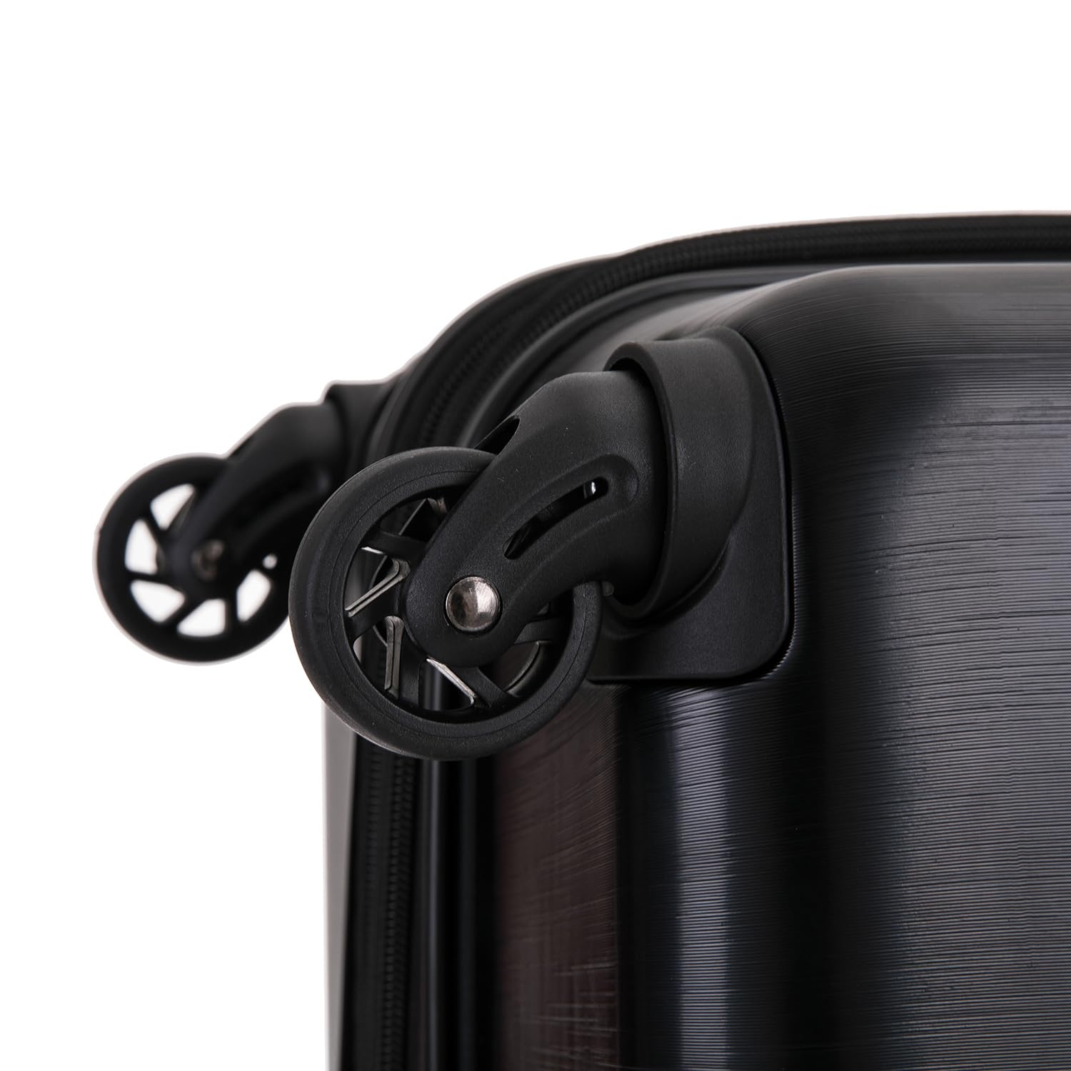 DUKAP RODEZ Hardside Luggage with Ergonomic Handles and TSA Lock | Spacious Traveling Suitcase, Travel Suitcase with Four Spinner Wheels and Studs | 24" Medium Luggage | Black